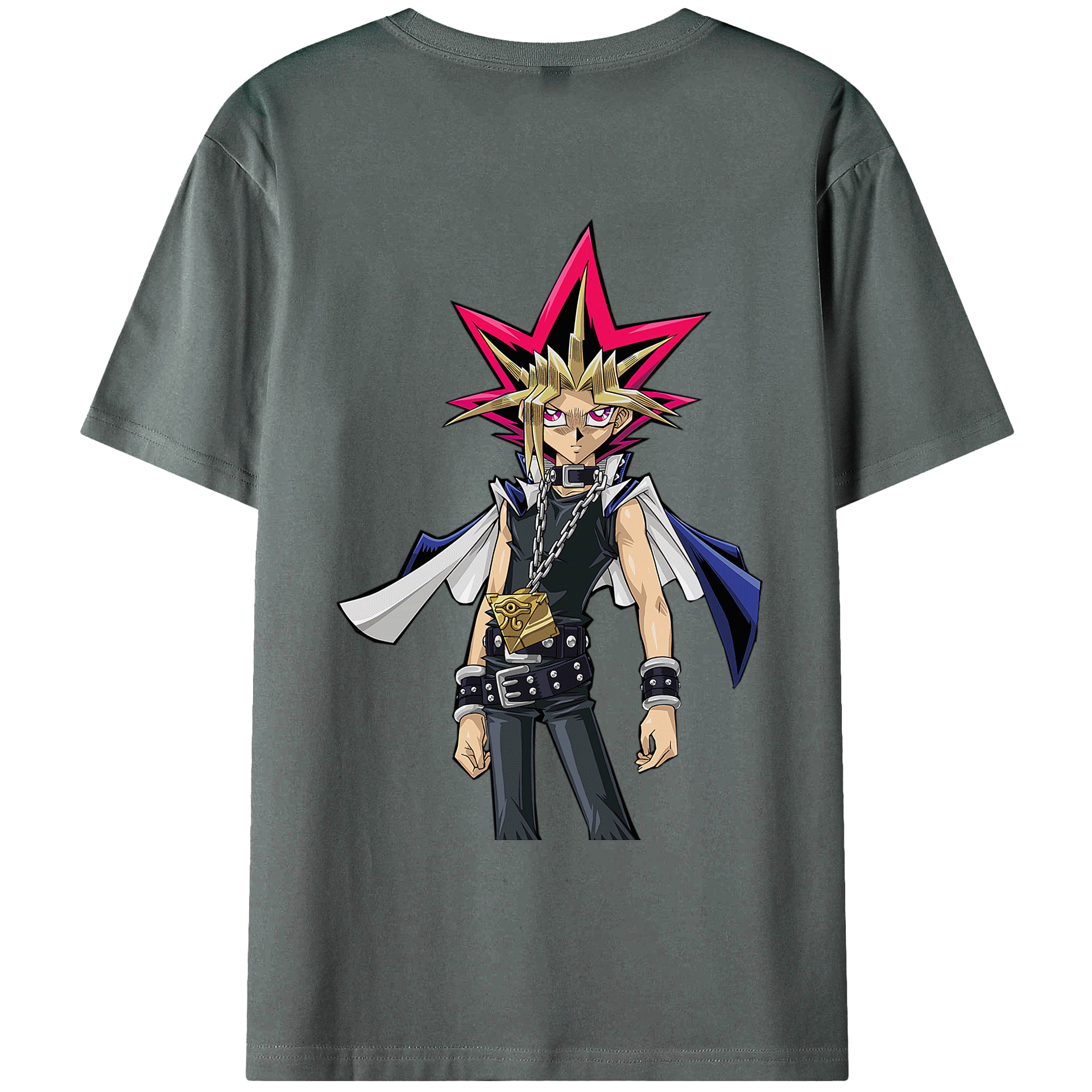 （画像用） 遊☆戯☆王 Yu-Gi-Oh! 綿100％ メンズ半袖Tシャツ（バックプリント） 通気性